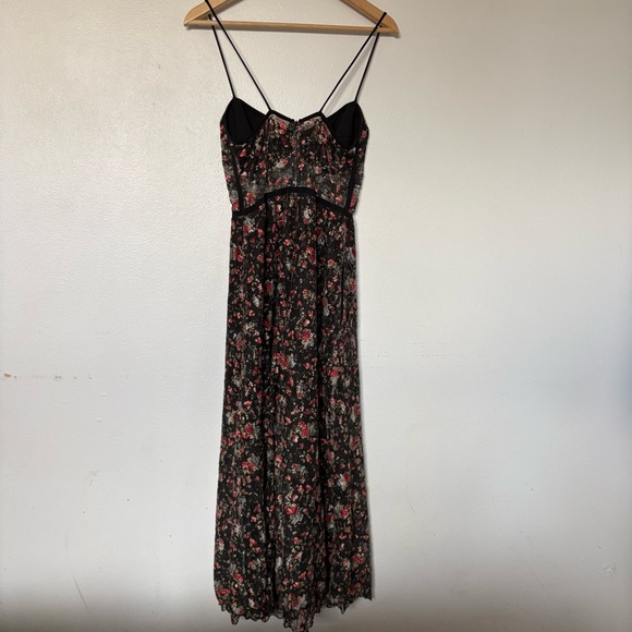 Allen Schwartz Eden Bustier Midi Dress Floral Lace Whimsigoth Size 6 - Picture 8 of 15